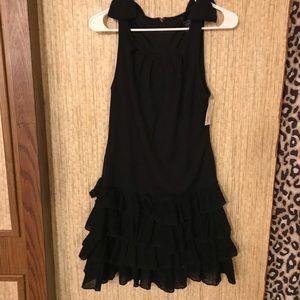 Med Black Ruffle Dress Mini